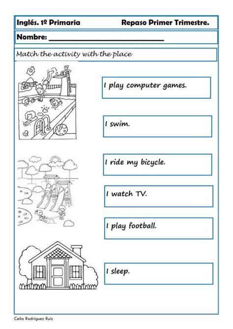 Fichas De Inglés Para Primero De Primaria