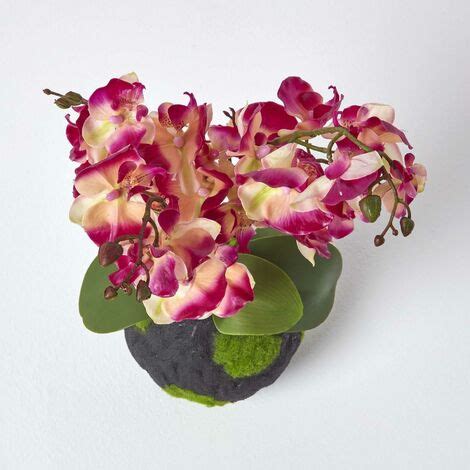 HOMESCAPES Kunstblumen Phalaenopsis Orchidee Rosa mit einem natürliche