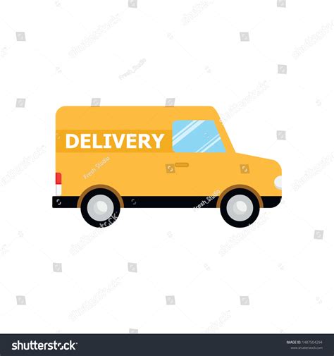 Vector Illustration Cartoon Delivery Van Isolated Stock Vector (Royalty ...