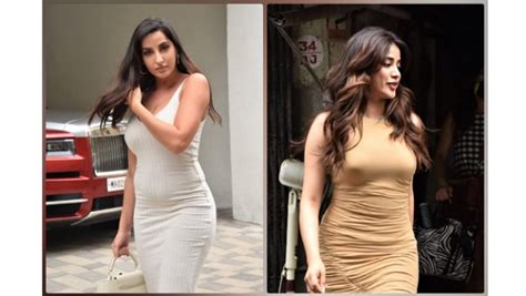 Janhvi Kapoor And Nora Fatehi Make Stunning Statement In Their Bodycon Dress