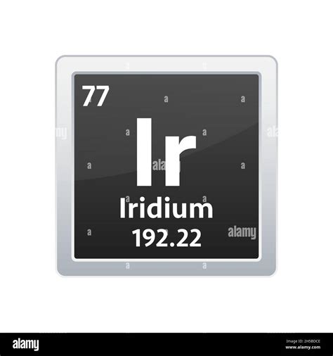 Iridium Symbol Chemical Element Of The Periodic Table Vector Stock Illustration Stock Vector