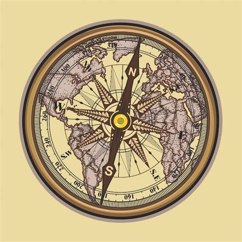 Premium Vector Vintage Compass Illustration