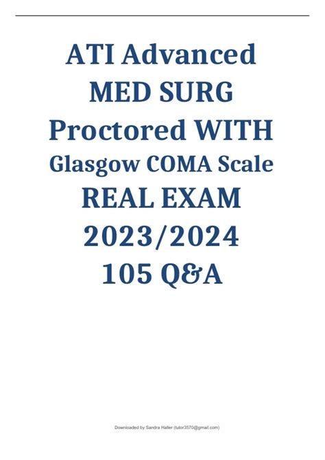 Ati Advanced Med Surg Proctored With Glasgow Coma Scale Real Exam