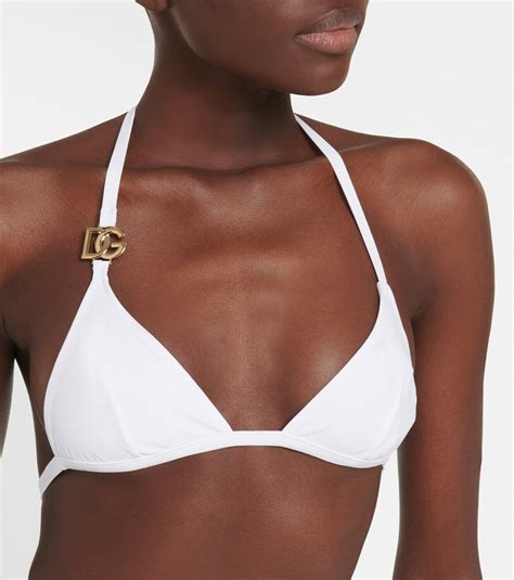 Dolce Gabbana Logo Triangle Bikini Top Dolce Gabbana