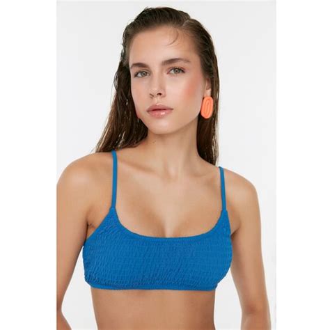 Trendyol Blue Gippled Detailed Bikini Top Eponuda