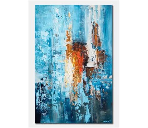 Abstract Painting - Blue Abstract Art On Canvas - Shop Now