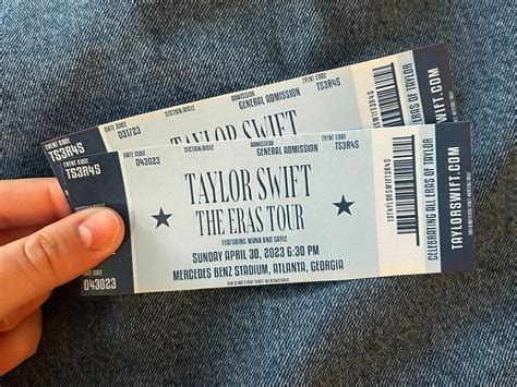 Taylor Swift Eras Tour Commemorative Ticket Digital Download Etsy