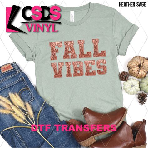 Dtf Transfer Dtf004736 Fall Vibes Faux Embroidery Sequins Csds Vinyl