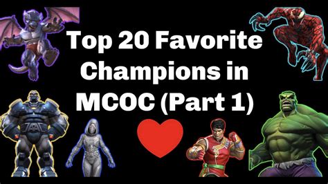 Top 20 Favorite Champions In Mcoc June 2021 Marvel Contest Of Champions Youtube