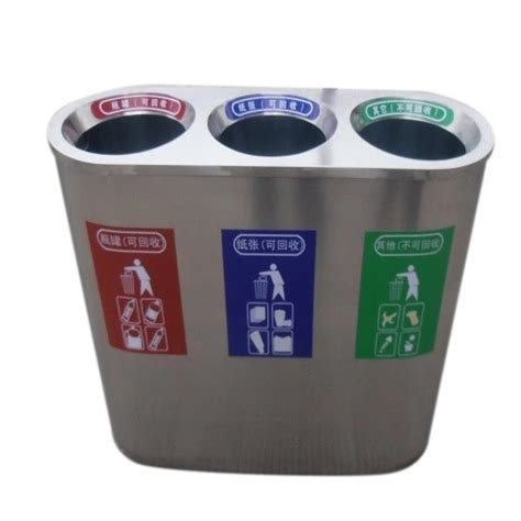 Garbage Bin Open Top Stainless Steel Trio Dustbin Size W X L