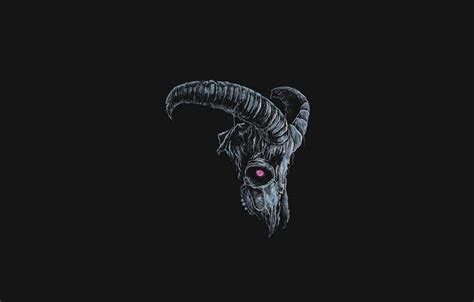 Download Caption Striking Image Of A Devil Goat In Black Wallpaper