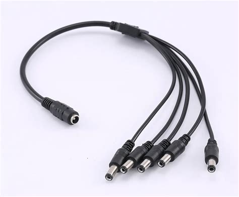 High Quality DC Power 5 5x2 1mm 1 Female To 5 Male Plug Cable Splitter