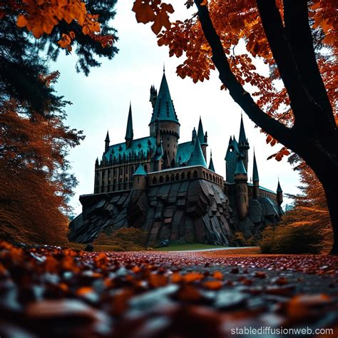 Hogwarts Castle's Dramatic Drop | Stable Diffusion Online