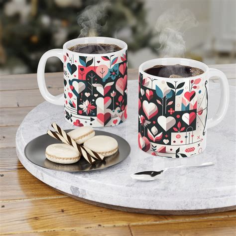 Valentines Day Hearts Coffee Mug Cute Love Mug Romantic T For Her V Day Heart Mug Valentiene