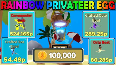 100000 Tokens Rainbow Only Privateer Egg In Clicker Simulator Roblox