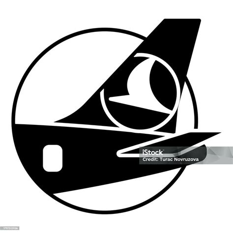 Airplane Tail Logo Solid Icon Airlines Concept Tail With Logo Of ...