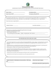 City Of Chicago Illinois Authorization Form For The Use And Disclosure