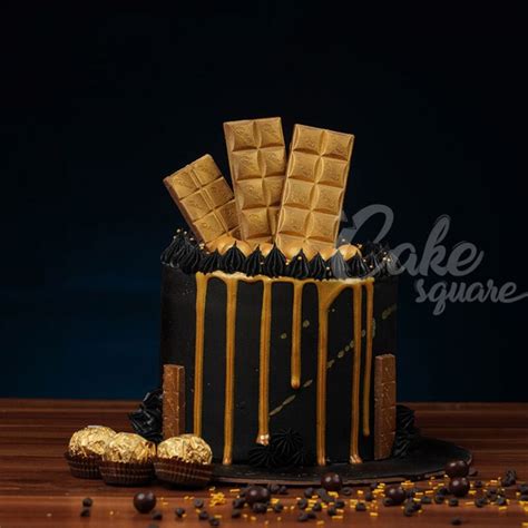 Rich Gold Drip Chocolate Cakes By Cake Square Designer Truffle Cakes Midnight Delivery