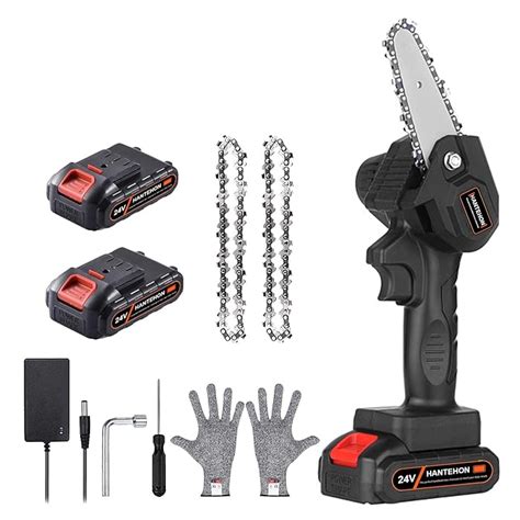 Buy Hantehon Mini Chainsaw 4 Inch 21v Cordless Electric Chain Saw With 2 Rechargeable Battery