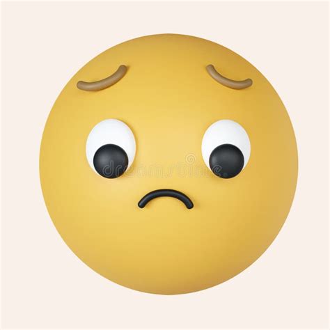 3d Frowning Face. Sad Yellow Emoji with Steep Frown. Concern ...