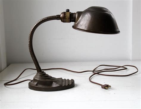 Vintage S Gooseneck Desk Lamp Cast Iron Base By Eagle