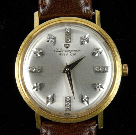 180 Jules Jurgensen Diamond 14k Gold Mens Watch Lot 0180