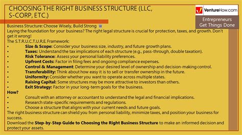 Choosing The Right Business Structure