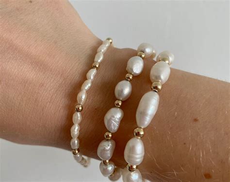 Freshwater Pearl Bracelet Gold And Freshwater Pearl Bracelet Baroque