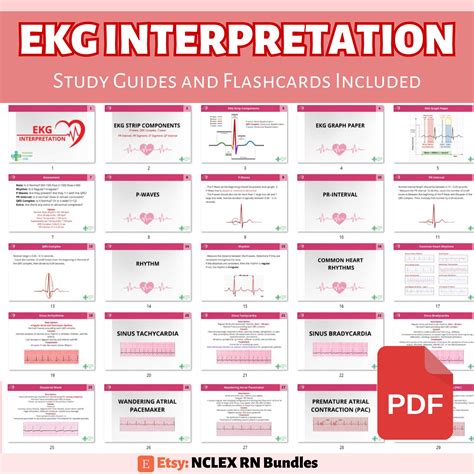 Ekg And Dysrhythmia Interpretation Flashcards Pdf Instant Download Etsy