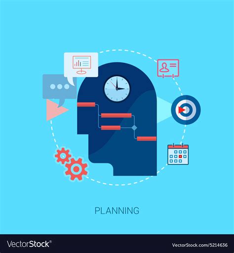 Project Management Flat Icons Royalty Free Vector Image