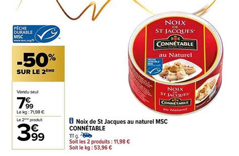 Promo Noix De St Jacques Au Naturel Msc Conn Table Chez Carrefour