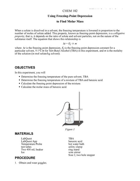 Chem Freezing Point Depression Chem Using Freezing Point