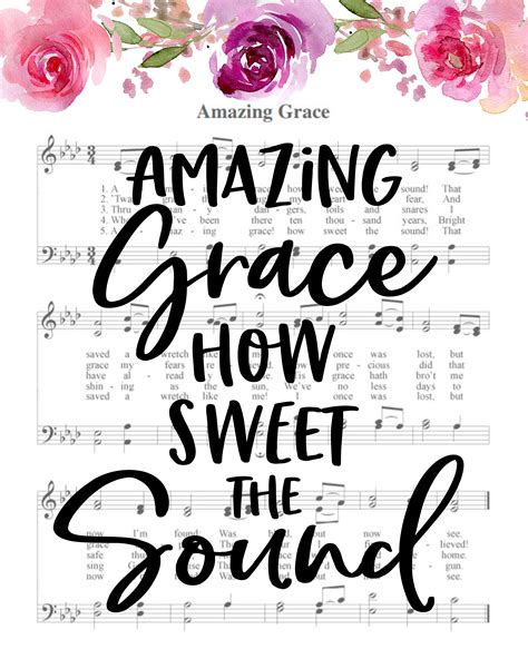 Printable Lyrics To Amazing Grace - Printable Word Searches