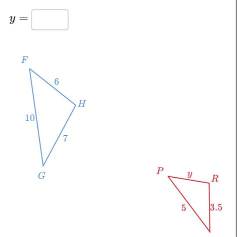 Triangle Fgh Is Similar To Triangle Pqr Solve For Y