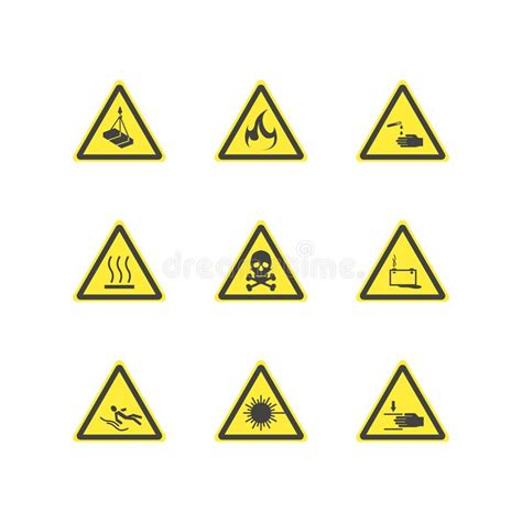 Hazard Signs Set Stock Illustrations 3172 Hazard Signs Set Stock