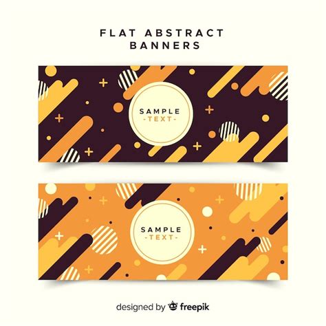 Banners abstractos modernos con diseño plano Vector Gratis