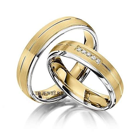 His And Hers Wedding Rings10k Two Tone Gold Matching Wedding Bands Wi