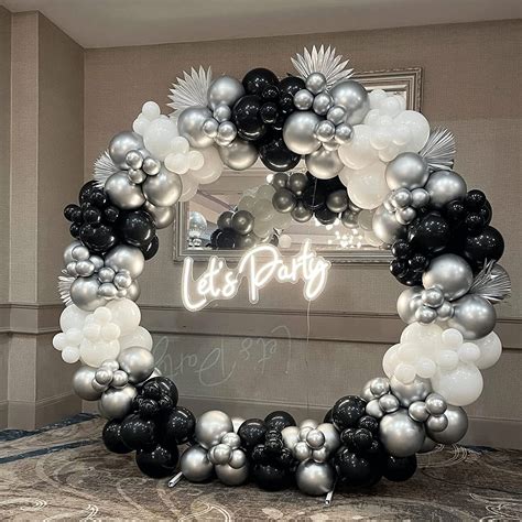 108pcs Black And White Latex Balloon Garland Arch Kit