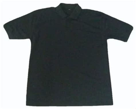 Plain Cotton Personalized Black Collar T Shirt at Rs 235/piece in Noida | ID: 2851948276312