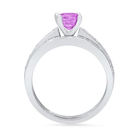 Clara Pucci 18k White Gold 0 86 Simulated Alexandrite Engraveable