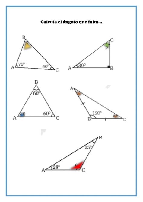 Suma De Ngulos Interiores En Un Tri Ngulo Worksheet The Best