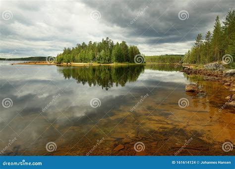 Hdr Shot At The Stream Skelleftealven In Vasterbotten Sweden Stock