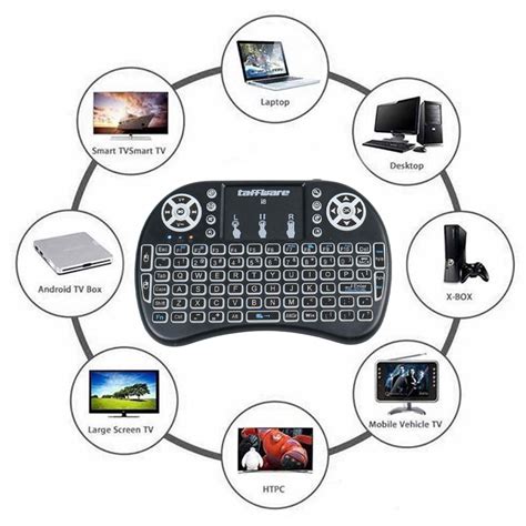 Taffware Air Mouse Wireless Mini Keyboard RGB 2 4GHz Dengan Touch Pad