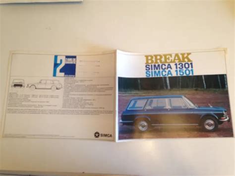 Ancien Brochure D Pliant Catalogue Publicitaire Simca Break