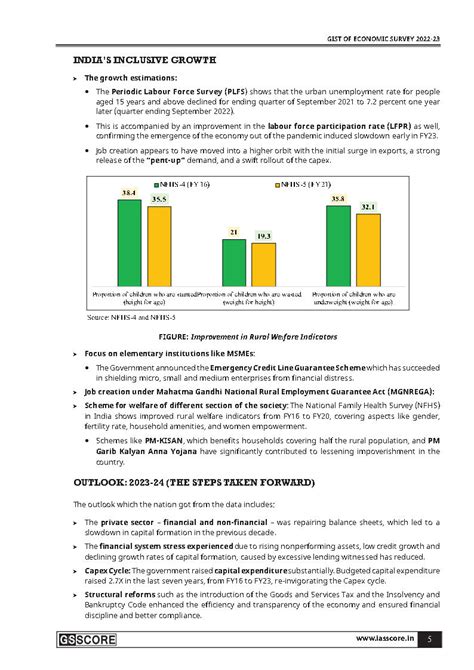 Gs Score Gist Economic Survey Volume 1 Printed Notes 2022 23 For Civil