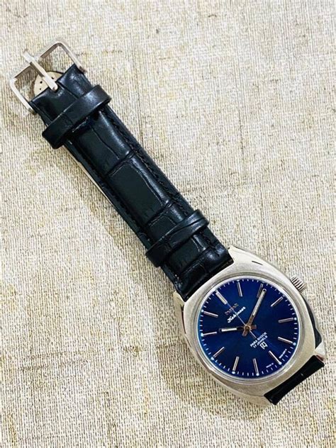 Vintage Rare Hmt Kohinoor Blue Dial Mechanical Hand W Gem