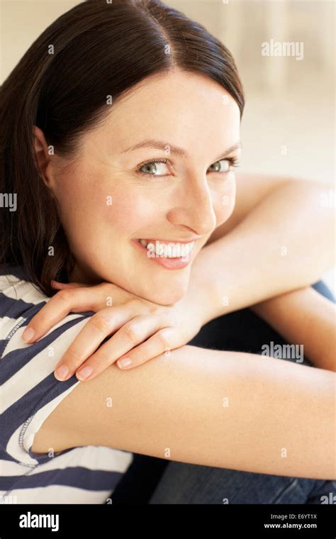 Portrait Woman Indoors Stock Photo Alamy