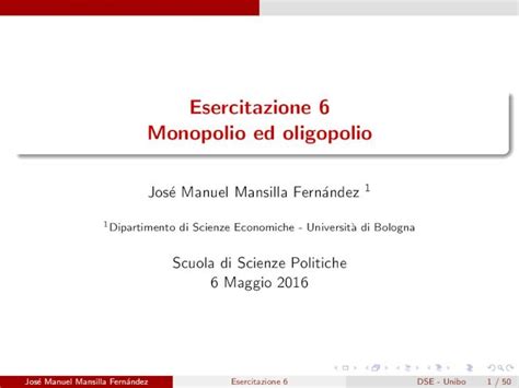 Pdf Esercitazione Monopolio Ed Oligopolio Ga Minerva