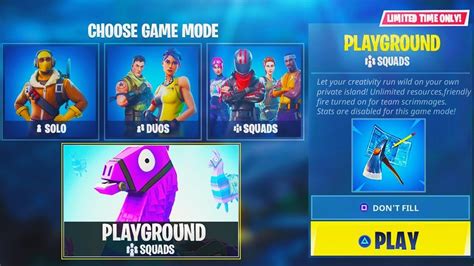 New Playground Gamemode In Fortnite New Fortnite Playground Ltm