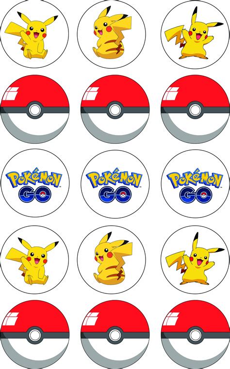 Pokemon Cupcake Toppers Printable